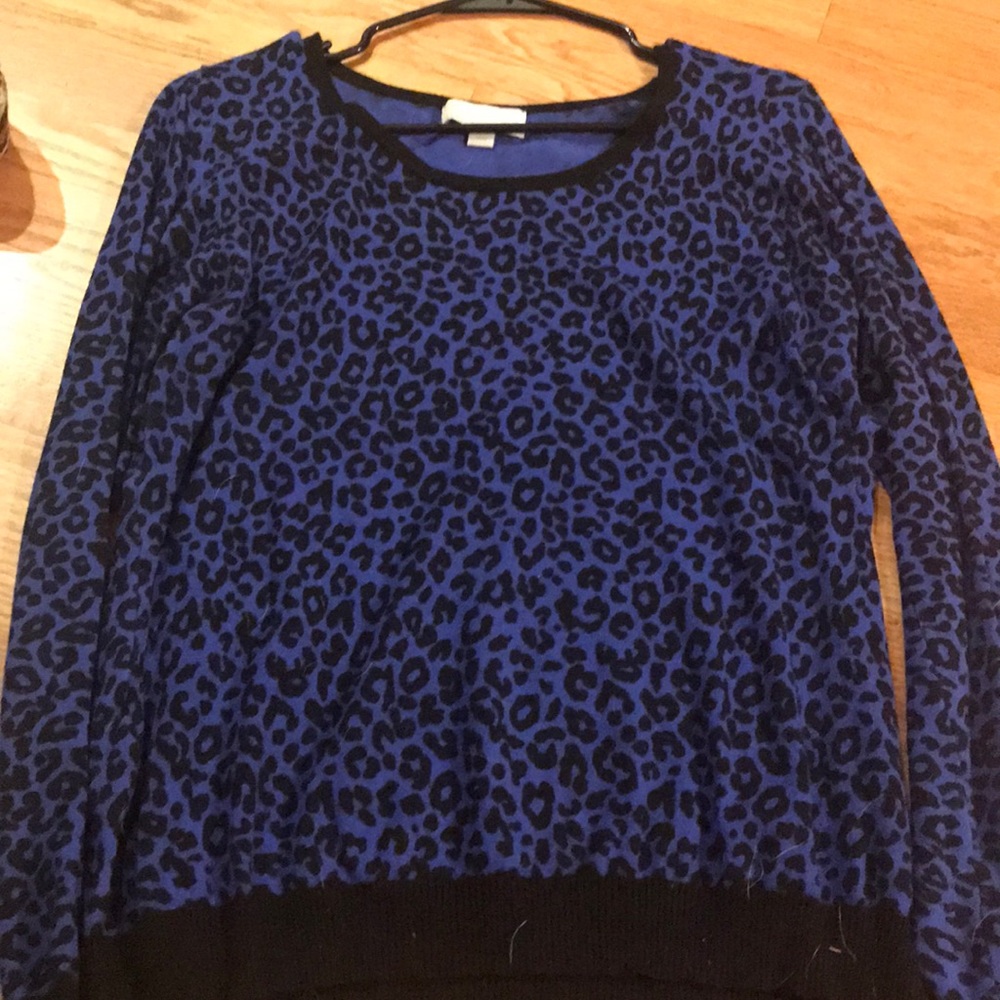 Blue leopard sweater